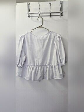 Women’s Puff Sleeve Peplum Top - White